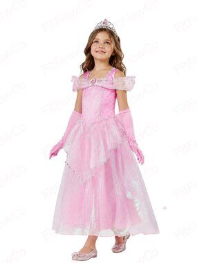 Rubie's Forum Pink Princess Costume Girls S 5-7 Tiara Gloves NWT